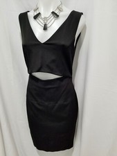 NEW FRENCH CONNECTION black sexy cutout exposed zipper cocktail party dress 4