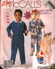 2888 Vintage McCalls SEWING Pattern Girls Jumpsuit In Two Lengths Easy 1980s OOP