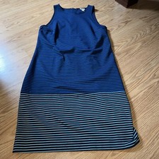 Merona Target Women's Striped Dress Sleeveless A-line Blue Size 10 EUC