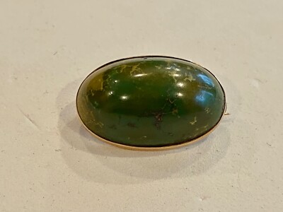 ANTIQUE SOLID 10K YELLOW GOLD & GEMSTONE PIN