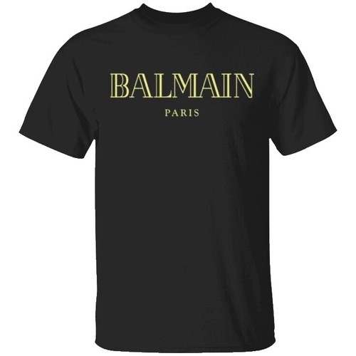BALMAIN PARIS メンズ＆レディース黒ロゴTシャツ Balmain Logo T-Shirt Black White - 100% Authentic | eBay