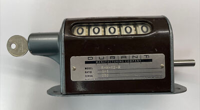 Durant Model 5-H-12-R production counter mechanical counter Keyed 1/1 ratio