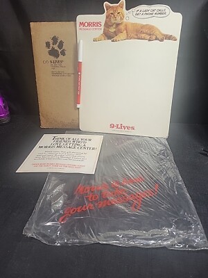 1980 Vintage 9 Nine Lives Morris The Cat Message Center Board Orange Tabby Lady
