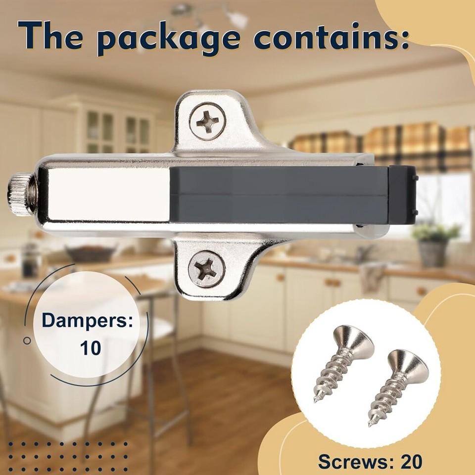10Pack Soft Close Damper for Doors/Wardrobe Doors