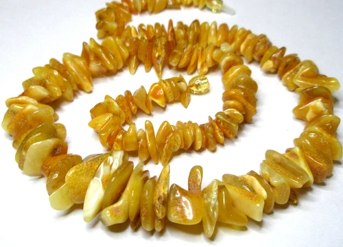 NATURAL BALTIC AMBER NECKLACE 45 cm - egg yolk butterscotch - 33 - 35 gr!!!