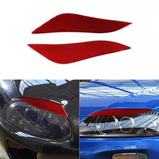 Red Carbon Fiber Front Headlight Eyelid Eyebrow Cover For Toyota Corolla 08-2011