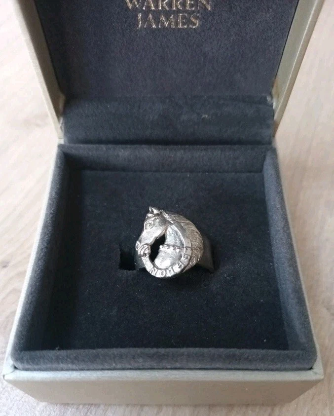 Horse Shoe Ring Stainless Steel Wild Horse Head & Horseshoe Ring