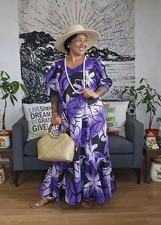 T&L Muumuu Factory Hawaii Hawaii Maxi Purple Floral Dress Womens  XL Barely use