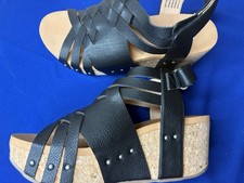 NEW no tags Yellow Box Bastion Black Women's Platform Wedge Sandals size 7.5