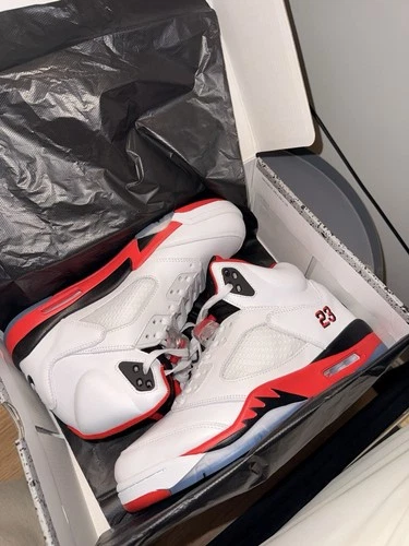 Jordan 5 Fire Red Black Tongue