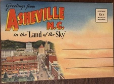Asheville North Carolina NC 1940s Souvenir Postcard Folder Album Multiview 