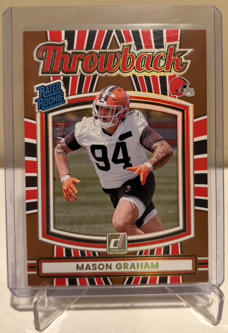 2025 Donruss Mason Graham Rated Rookie Throwback Series RC #/100 Browns
