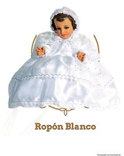 Ropon Blanco para Niño Dios. Baby Jesus Outfit.