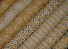 Tenda Misto Lino Tessuto Collezione Provenza Ocra Cuscino Tappezzeria Tende