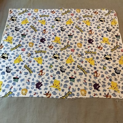 Vintage Pokemon Pikachu Fabric Springs Industries, Inc Nintendo 45 x36  1 Yd
