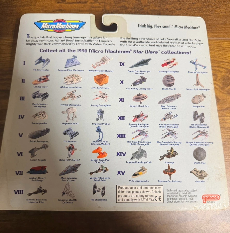 1996 Galoob Star Wars Micro Machines XV Star Wars Set Of 3 Vehicles Sealed - Image 2 of 2