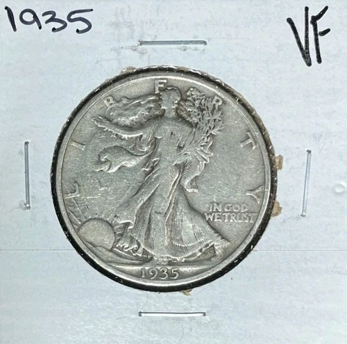 1935  WALKING LIBERTY SILVER HALF DOLLAR~ VF ~NICE LOOKING COIN~ 90% SILVER