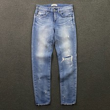 Moussy Vintage Jeans Womens 25 Skinny Stretch Distressed Blue Denim Japan Made