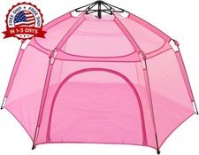 Parque infantil para beb s de 7'x7'x44  con malla protectora,port til y plegable