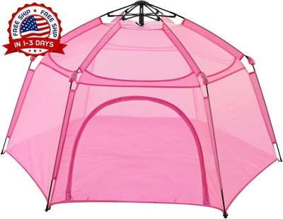 Parque infantil para bebés de 7'x7'x44  con malla protectora,portátil y plegable