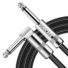3m/10ft Braided Guitar Cable - Right Angle to Straight Connection