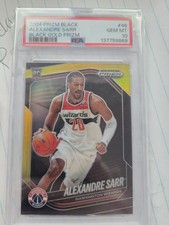 2024-25 Prizm Black GOLD 1/5 Rookie Alexandre Sarr PSA 10 Washington Wizards #46