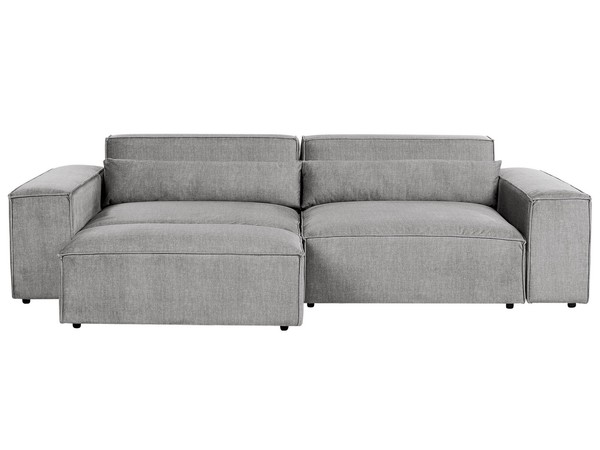 Modul 2-Sitzer Sofa Stoff Grau Mit Armlehnen Ottomane 2 Kissen Skandi Hellnar-image