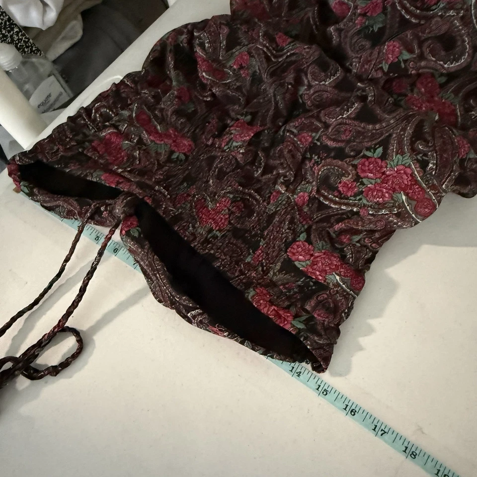 Y2k Vintage TwentyOne Paisley Floral Whimsigoth Maxi Dress Halter Top Medium - Image 3 of 4