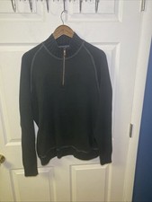 Tommy Bahama Men's Pullover 1/4 Zip Sweater Size Large Black
