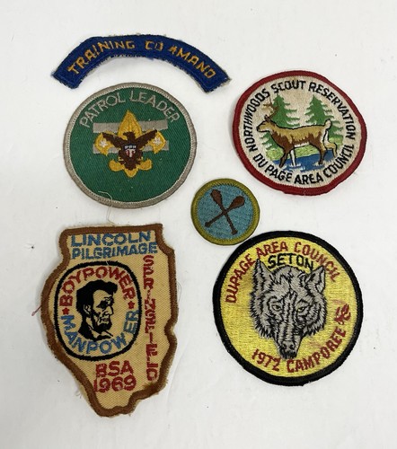 6 Vintage BSA 1960s & 70s Illinois Lincoln DuPage Boy Scouts of America Patches