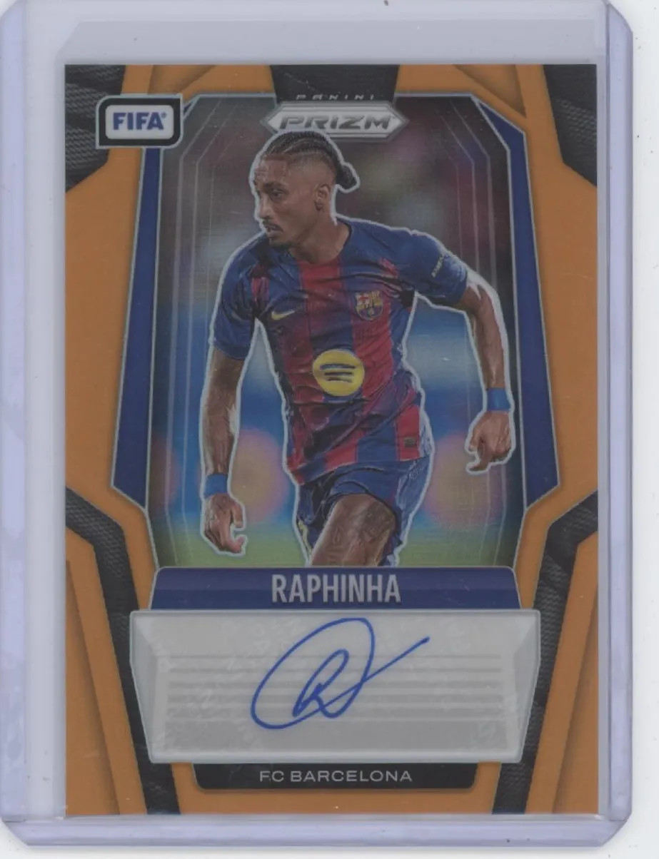 2025 Panini Prizm FIFA Soccer Raphinha #S-R Orange /25 Auto