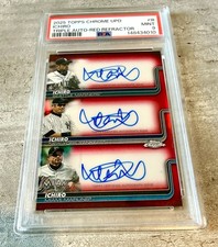 2025 Topps Chrome Update - ICHIRO Triple Auto Red /5 PSA 9 - Unique ICHIRO Card