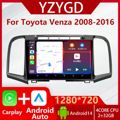 For Toyota Venza 2008-2016 Wireless CarPlay display Android car Radio Navigation