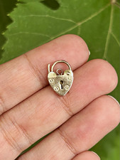 Vintage 9ct Yellow Gold Heart Padlock Charm/Pendant