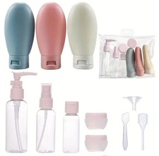 11pc Travel Bottles Set TSA Approved Leak Proof Refillable Toiletry Containers
