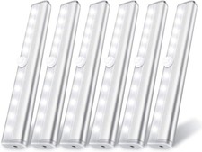 Wireless Under Cabinet Lighting LED Motion Sensor Battery Operated Closet 6pack