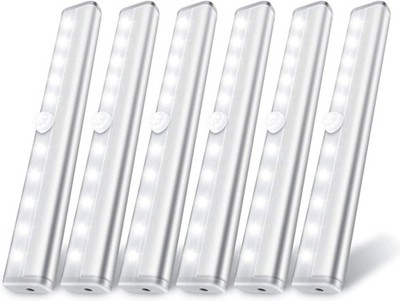 Wireless Under Cabinet Lighting LED Motion Sensor Battery Operated Closet 6pack