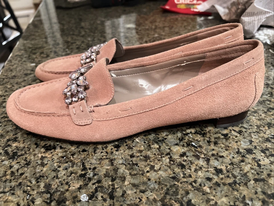 Mocasín Enzo Angiolini de gamuza de cuero rosa Foto 3 de 4