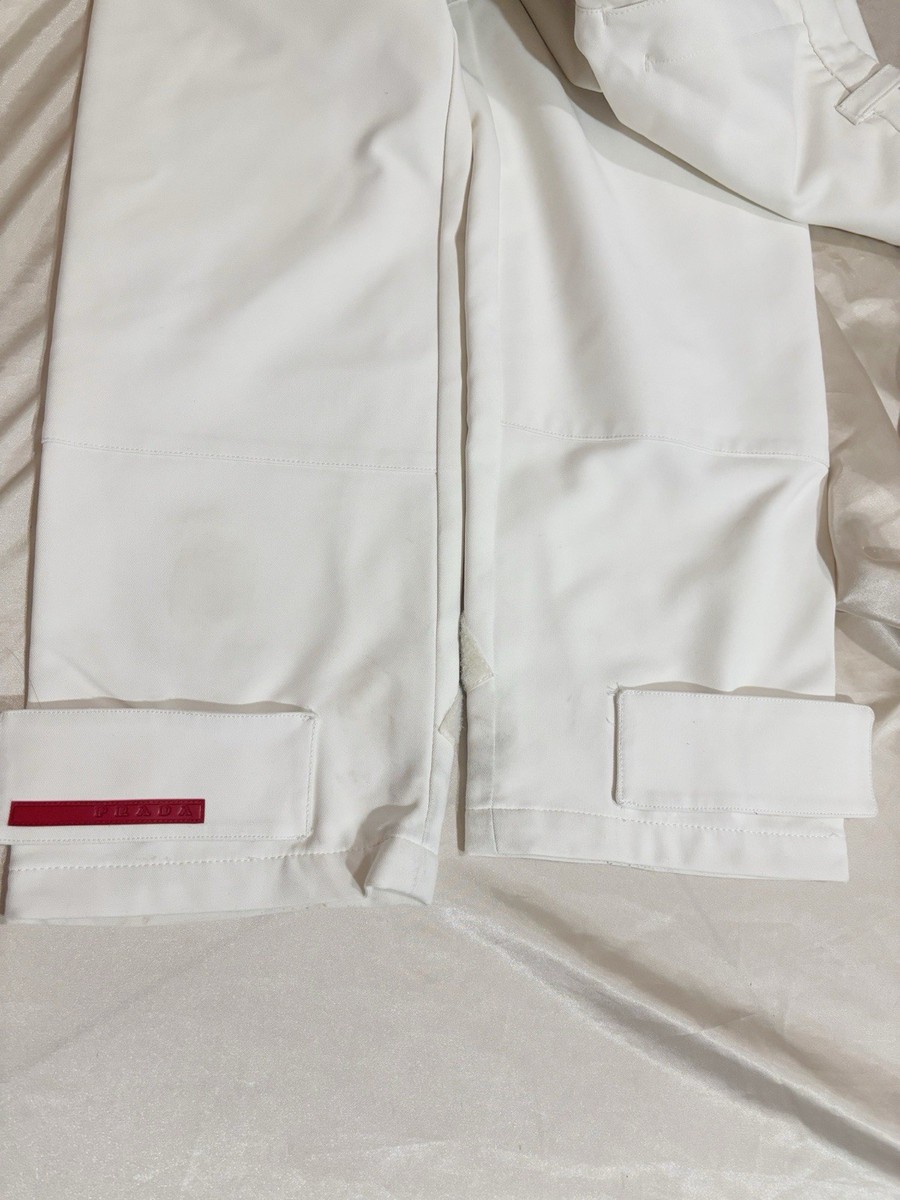 vintage prada sport white nylon tech pants 54 track joggers 30 32