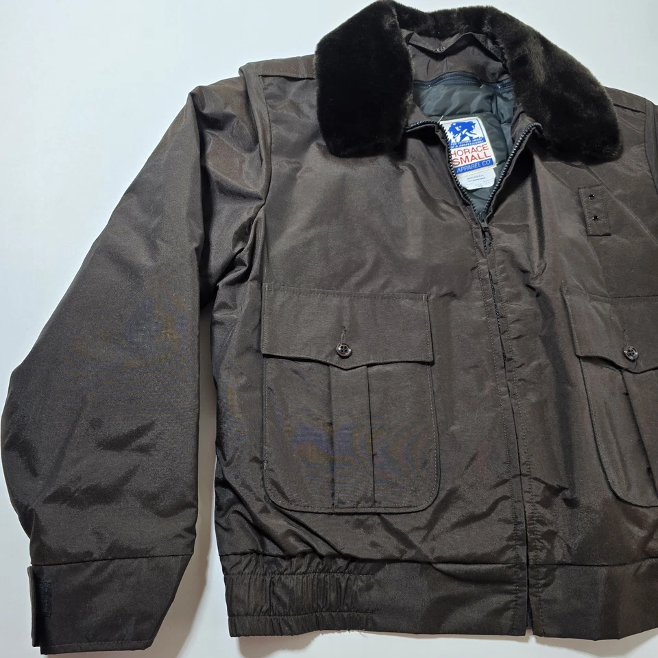 Vtg HORACE SMALL Law Enforcement Police Security Winter Jacket Fur Lined 42R - Image 3 of 4