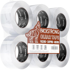 Industrial Grade Clear Packing Tape 6 Rolls - Extra Strong - 110 Yards per Roll