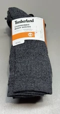 New Timberland Socks 4 Pair Men’s Dk Gray Wool Cushioned Boot Socks Fall Sz 9-12