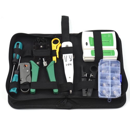 RJ45 Crimping Tool Cable Tester Network Cable Kit Home Repair Tools UK7 - Afbeelding 10 van 11