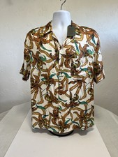 AllSaints Mesquida SS Shirt Large Floral Relaxed Fit Viscose BNWT