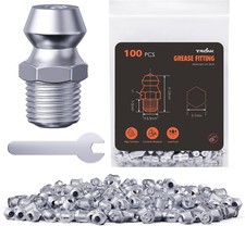 1/4"-28 Zerk Grease Fittings, SAE Grease Nipples with Straight, Grease Fittings