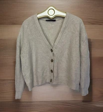 Jenni Kayne Cashmere Cocoon Cropped Cardigan Sweater Women’s Size S - Plz Read
