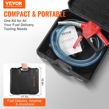 12V Fuel Transfer Pump, 1/4 HP, 10 GPM Diesel Pump with Auto Fuel Nozzle Effic