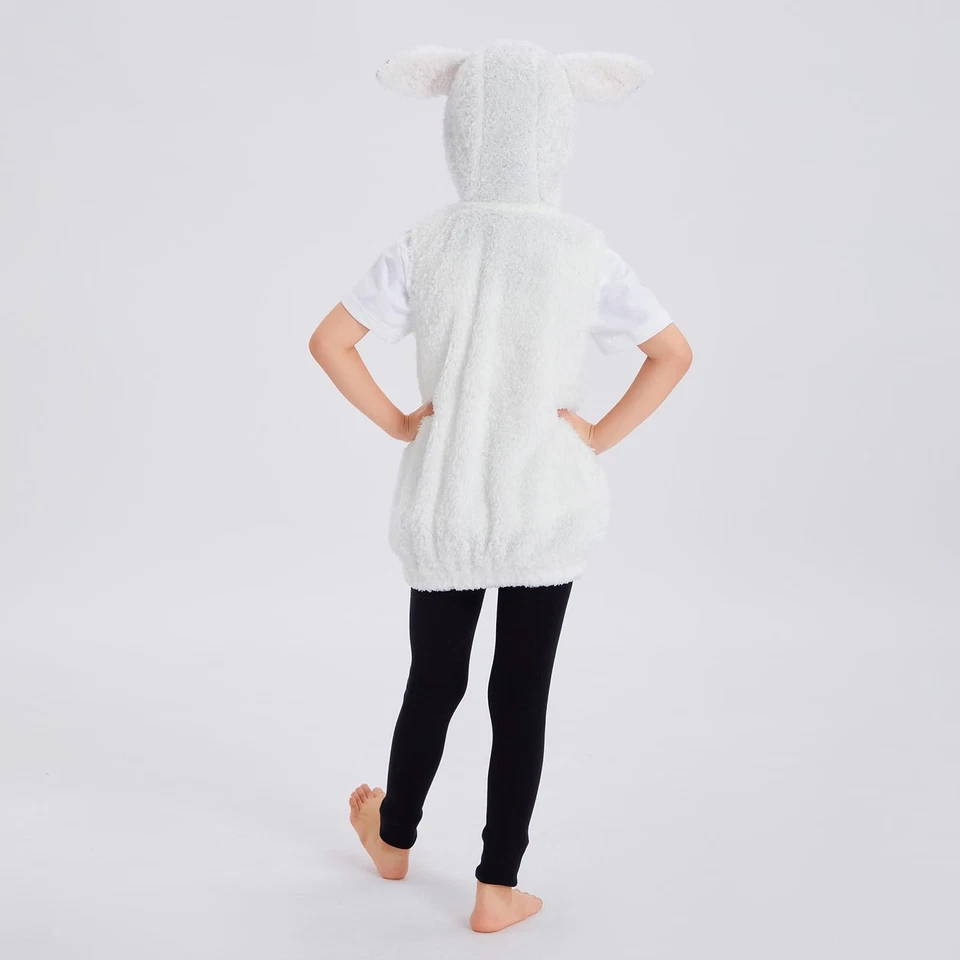 Disfraz de animal para niños unisex polar chaleco con capucha lindo disfraz de oveja Navidad Ou... Foto 4 de 4