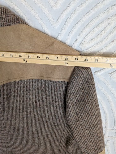 Vtg. Pendleton Wool Brown Tweed Mens Western Suit Jacket Leather Elbows Size 42 - Picture 18 of 18