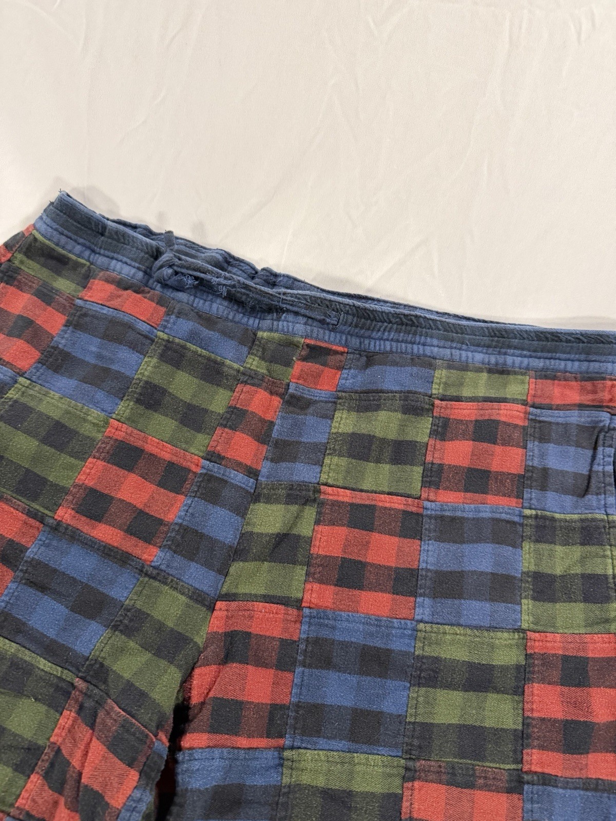 VTG LL Bean Patchwork Flannel Pants Multicolor Si… - image 3